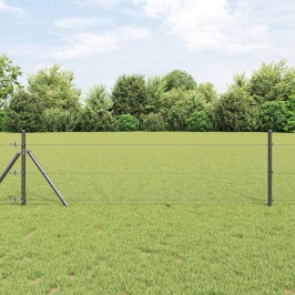 Žogs Ar Stabiem. Pelēka 0.6 X 25 M Pvc Pārklāts Tērauds Vidaxl