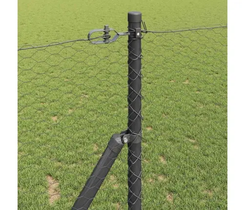 Tvora Su Stulpais Pilka 1.2 X 25 M Pvc Dengtas Plienas