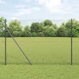 Žogs Ar Stabiem. Pelēka 1.5 X 25 M Pvc Pārklāts Tērauds Vidaxl