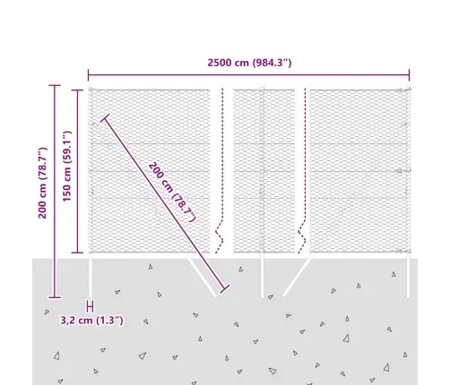 Žogu Komplekts 2 Gab. Pelēks Metāls 25 X 1.5 M Izturīgs Vidaxl