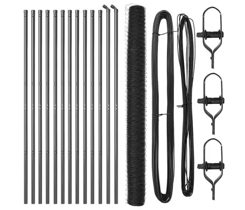 Tvora Su Stulpais Pilka 1.6 X 25 M Pvc Dengtas Plienas