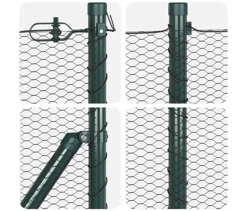Tvora Su Stulpais Pilka 0.4 X 50 M Pvc Dengtas Plienas