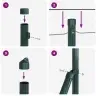 Tvora Su Stulpais Pilka 0.4 X 50 M Pvc Dengtas Plienas