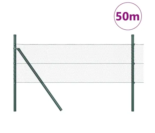 Tvora Su Stulpais Pilka 0.4 X 50 M Pvc Dengtas Plienas