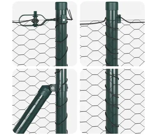 Sešstūris Žogs Pelēks 0.4X50 M Tērauds Vidaxl