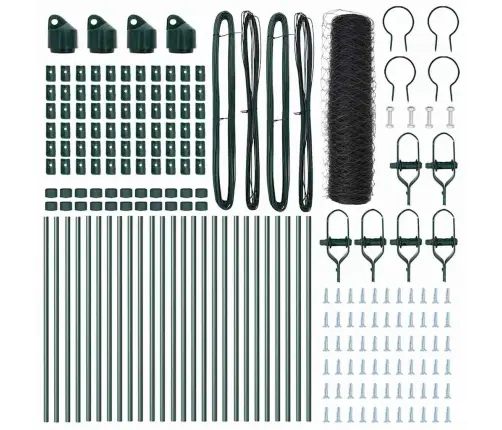 Tvora Su Stulpais Pilka 0.4 X 50 M Pvc Dengtas Plienas