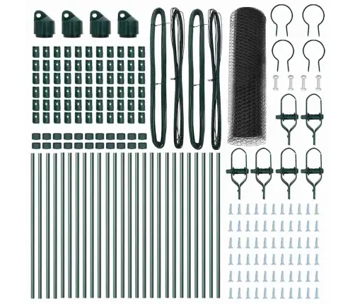 Sešstūra Žogs Pelēks 0,5X50 M Tērauds Vidaxl