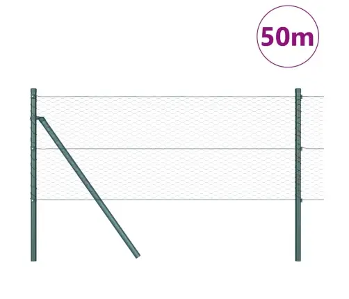 Aed Koos Postidega Hall 0.6 X 50 M Pvc Kaetud Teras