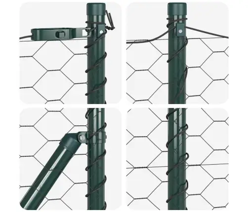 Tvora Su Stulpais Pilka 0.6 X 50 M Pvc Dengtas Plienas