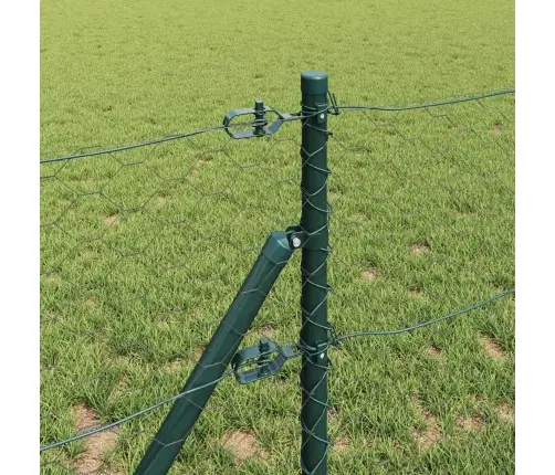 Tvora Su Stulpais Pilka 0.6 X 50 M Pvc Dengtas Plienas