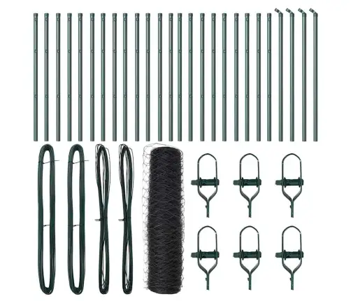 Tvora Su Stulpais Pilka 0.6 X 50 M Pvc Dengtas Plienas