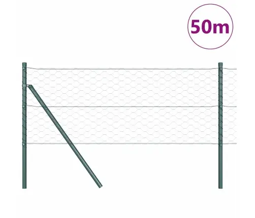 Tvora Su Stulpais Pilka 0.6 X 50 M Pvc Dengtas Plienas