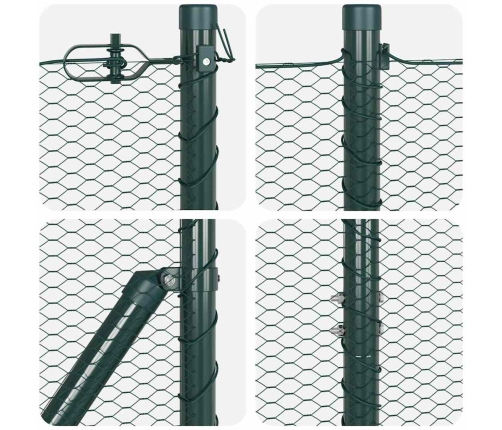Tvora Su Stulpais Pilka 1.5 X 50 M Pvc Dengtas Plienas