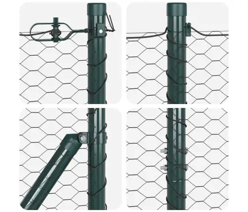 Heksagonālais Žogs Pelēks 1.6X50 M Tērauds Vidaxl