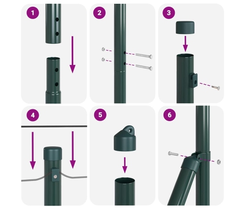 Aed Koos Postidega Hall 1.6 X 50 M Pvc Kaetud Teras