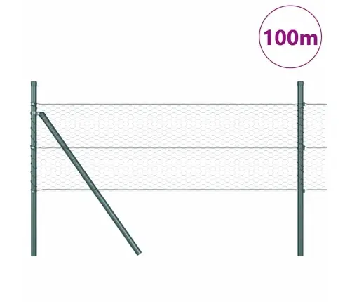 Sešstūra Žogs Pelēks 0.5X100 M Tērauds Vidaxl