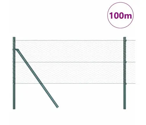 Sešstūra Sēta Pelēka 0.6X100 M Tērauds Vidaxl