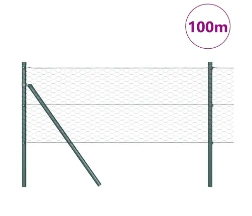 Sešstūra Žogs Pelēks 0.6X100 M Tērauds Vidaxl