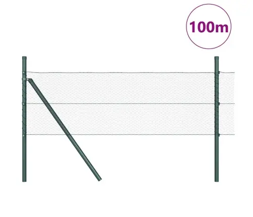 Heksagonālais Žogs Pelēks 0.8X100 M Tērauds Vidaxl