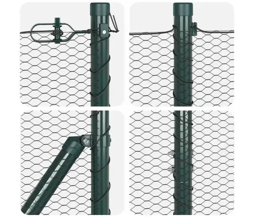 Tvora Su Stulpais Pilka 1 X 100 M Pvc Dengtas Plienas