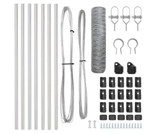 Tvorelės Stulpas Sidabro 10 X 0,5 M (50 Mm Tinklas) Plienas