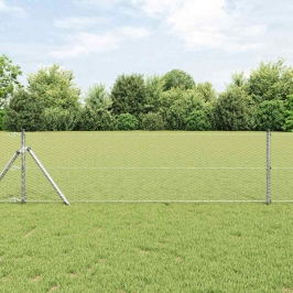 Tvora Su Stulpais Sidabro 0.6 X 10 M Pvc Dengtas Plienas