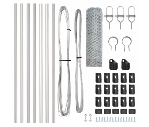 Sešstūra Žogs 0.6X10 M Galvanizēts Tērauds Vidaxl