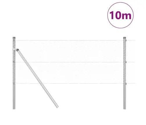 Sešstūra Žogs 0.6X10 M Galvanizēts Tērauds Vidaxl