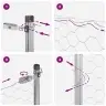 Sešstūra Žogs 0,6X10 M Galvanizētā Tēraudā Vidaxl