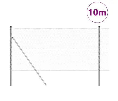 Sešstūra Žogs 1.2X10 M Cinkota Tērauda Vidaxl