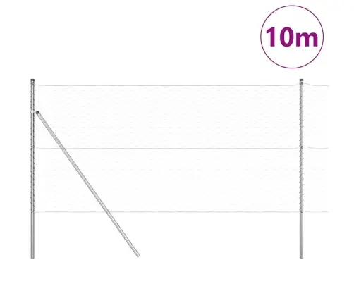 Sešu Stūru Žogs 1,4 X 10 M Cinkota Tērauda Vidaxl