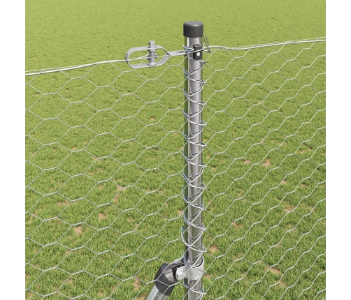 Aed Koos Postidega Hõbedane 1.5 X 10 M Pvc Kaetud Teras