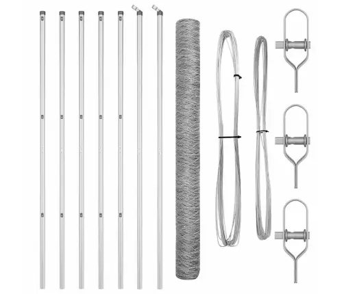 Aed Koos Postidega Hõbedane 1.5 X 10 M Pvc Kaetud Teras