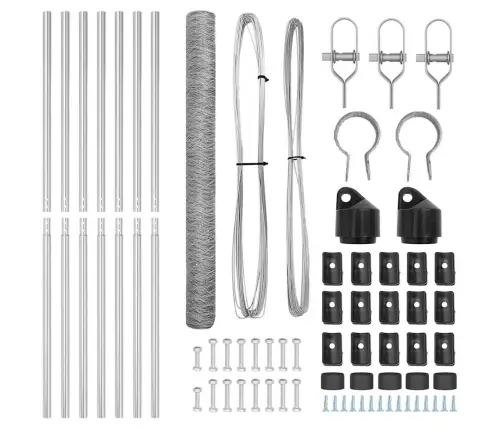 Aed Koos Postidega Hõbedane 1.5 X 10 M Pvc Kaetud Teras