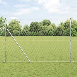 Žogs Ar Stabiem. Sudraba 1.6 X 10 M Pvc Pārklāts Tērauds Vidaxl