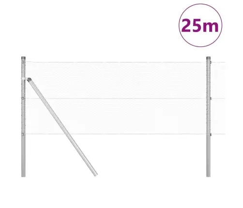 Sešstūra Žogs 0.6X25 M Galvanizēts Tērauds Vidaxl