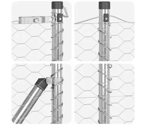 Tvora Su Stulpais Sidabro 0.6 X 25 M Pvc Dengtas Plienas Tvora Su Stulpais Sidabro 0.6 X 25 M Pvc Dengtas Plienas