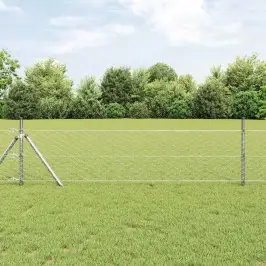 Aed Koos Postidega Hõbedane 0.8 X 25 M Pvc Kaetud Teras