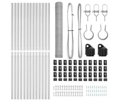 Aed Koos Postidega Hõbedane 1 X 25 M Pvc Kaetud Teras