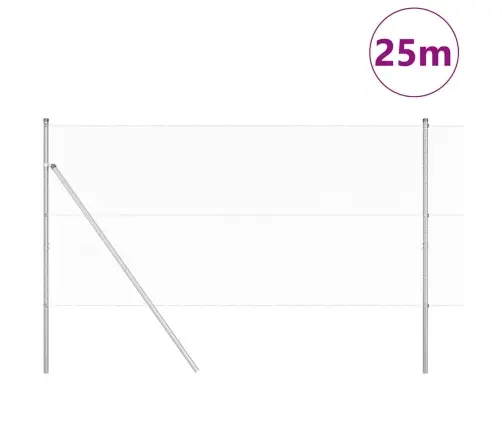 Aed Koos Postidega Hõbedane 1 X 25 M Pvc Kaetud Teras