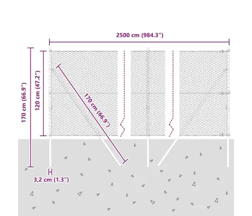 Aiapost Hõbedane 25 X 1,2 M (25 Mm Silmadega) Teras