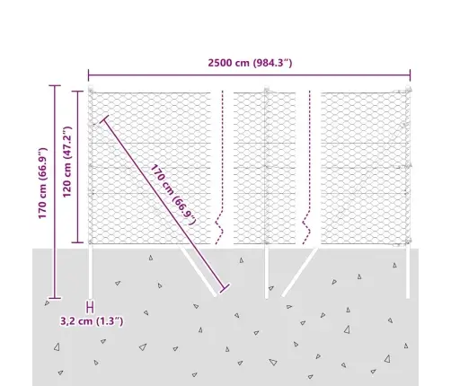 Aiapost Hõbedane 25 X 1,2 M (50 Mm Vahe) Teras