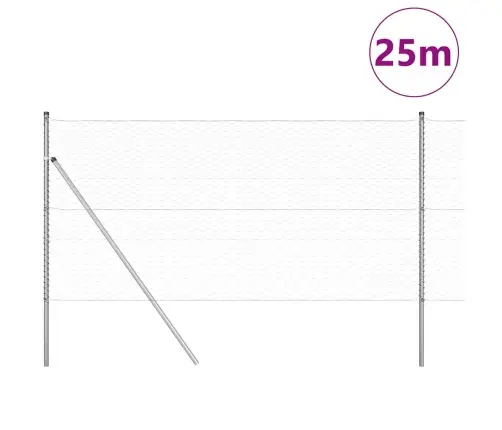 Sešstūra Žogs 1.4X25 M Cinkots Tērauds Vidaxl