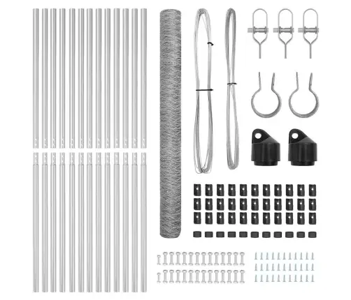 Aed Koos Postidega Hõbedane 1.5 X 25 M Pvc Kaetud Teras