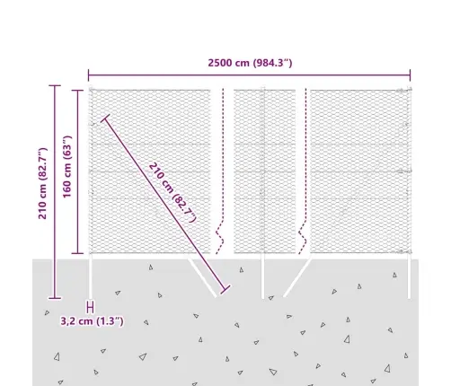 Aed Koos Postidega Hõbedane 1.6 X 25 M Pvc Kaetud Teras