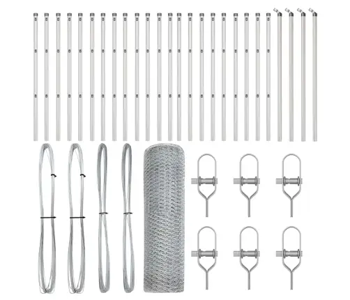 Tvora Su Stulpais Sidabro 0.4 X 50 M Pvc Dengtas Plienas