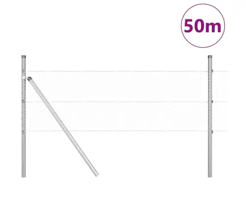 Tvora Su Stulpais Sidabro 0.4 X 50 M Pvc Dengtas Plienas