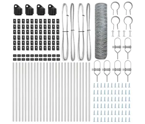 Sešstūra Žogs 0,5X50 M Cinkots Tērauds Vidaxl