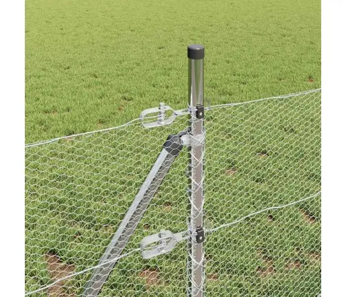 Tvora Su Stulpais Sidabro 0.6 X 50 M Pvc Dengtas Plienas
