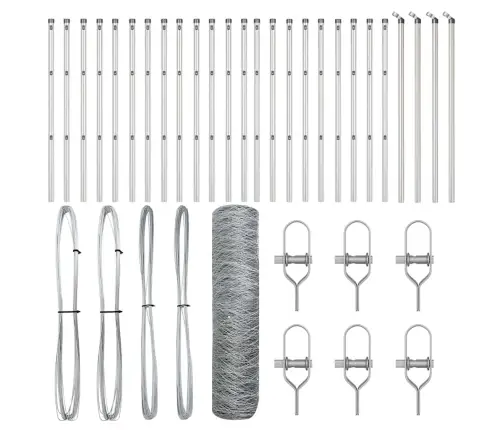 Tvora Su Stulpais Sidabro 0.6 X 50 M Pvc Dengtas Plienas